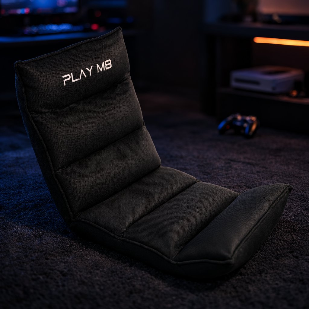 Play M8 console gaming chair in gaming room with controller